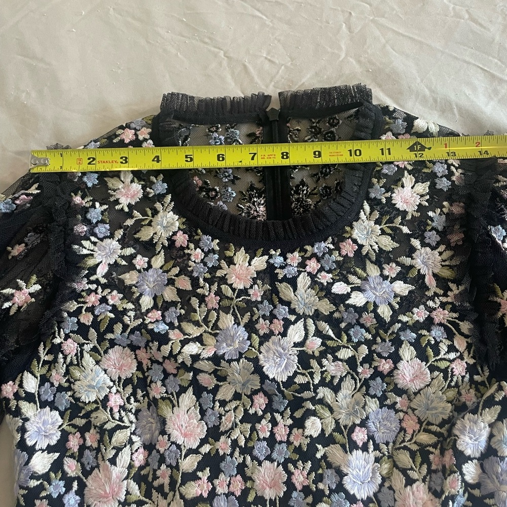 Needle & Thread Floral Lace-Trim Black Maxi Dress with Pastel Blooms - Picture 6 of 7